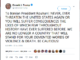 President Trump Threatens Iran in Tweet